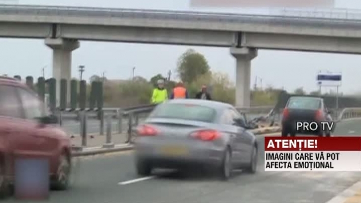 IMAGINI ȘOCANTE PE AUTOSTRADĂ! Angajat de la Drumuri, spulberat de o mașină în timp ce curăța carosabilul după un accident - accident590813600-1491983179.jpg