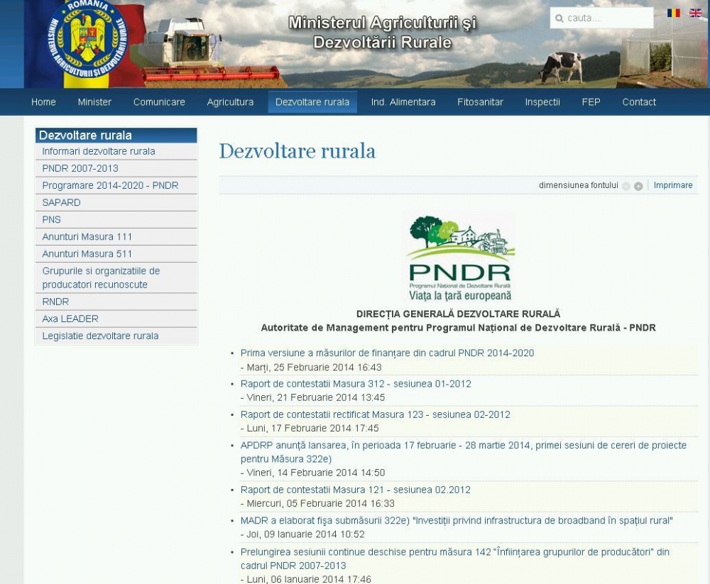 A fost publicată prima versiune a măsurilor de finanțare din cadrul PNDR 2014 - 2020 - afostpublicatpndr-1393401095.jpg