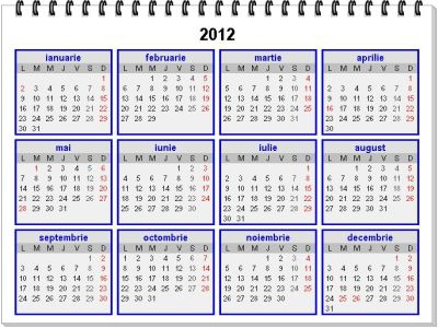 Zilele de 24 și 31 decembrie 2012 ar putea fi declarate zile libere - calendar2012-1354005771.jpg