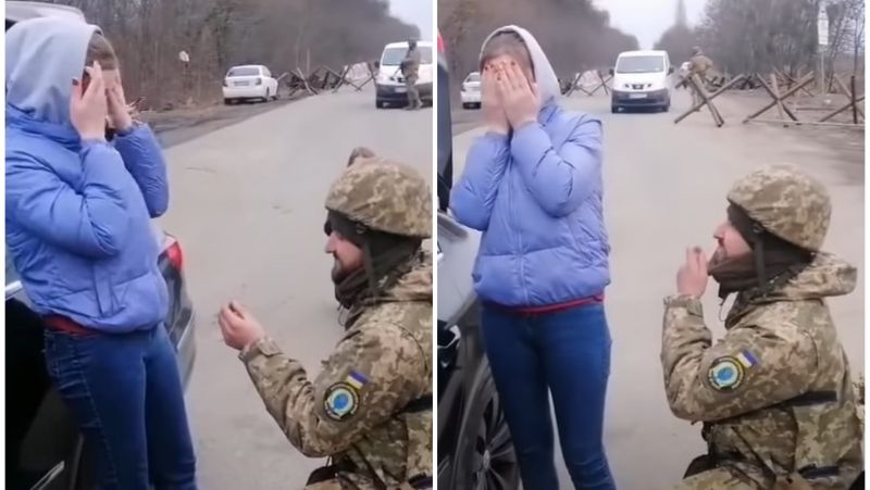 Un soldat ucrainean s-a căsătorit cu iubita lui în plină stradă, înainte să plece la luptă - casatorie-1647774628.jpg
