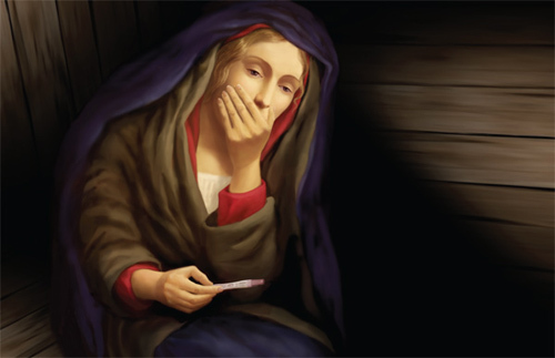 Fecioara Maria și testul de sarcină. IMAGINEA care stârnește CONTROVERSE, promovată de o Biserică - christmasbillboard2011banner-1323957941.jpg