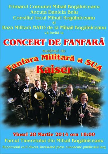 Primarul Ancuța Belu, gazdă pentru formația muzicală a Armatei Americane - concertlaprimarie-1396000403.jpg