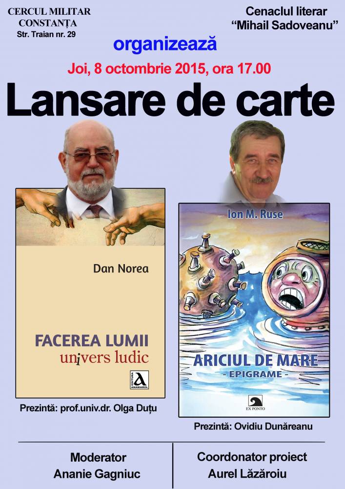 Dan Norea și Ion Ruse lansează două volume de Satiră și Umor - dannorearuselansare-1444027836.jpg