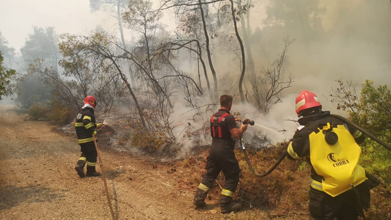 Pompierii români care ajută la stingerea incendiilor din Grecia vor fi cazaţi gratuit în Thassos vara viitoare - evia-1628586856.jpg