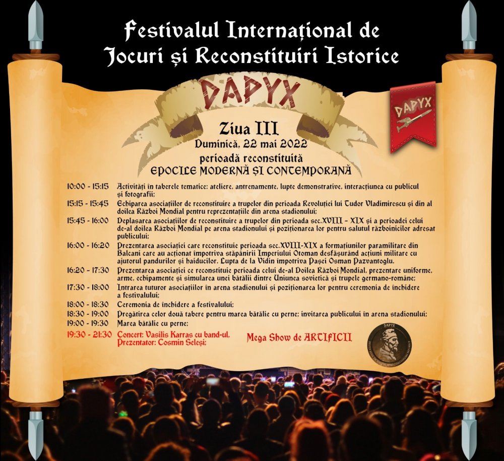 Iată programul de astăzi la Festivalul de Jocuri și Reconstituiri Istorice – DAPYX, Medgidia 2022 - festival-1653201158.jpg