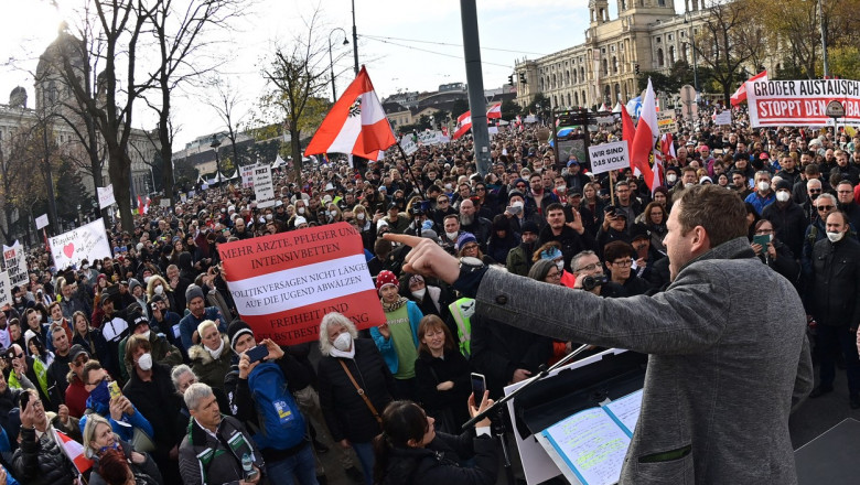 Proteste în Austria și Olanda față de restricțiile impuse din cauza pandemiei - fondaustriaproteste-1637507429.jpg