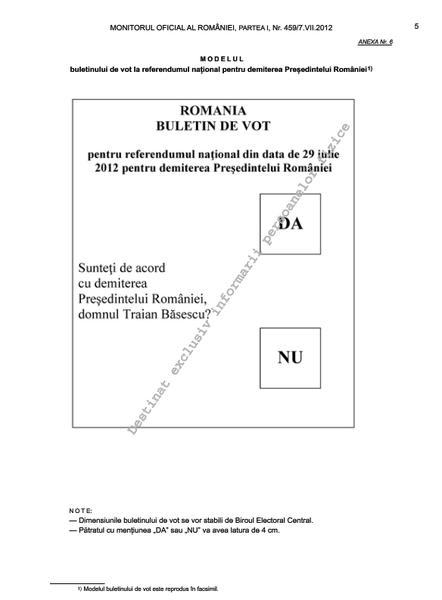 Cum va arăta buletinul de vot pentru referendumul de demitere a președintelui Traian Băsescu - image20120771273131141buletinulv-1341735542.jpg