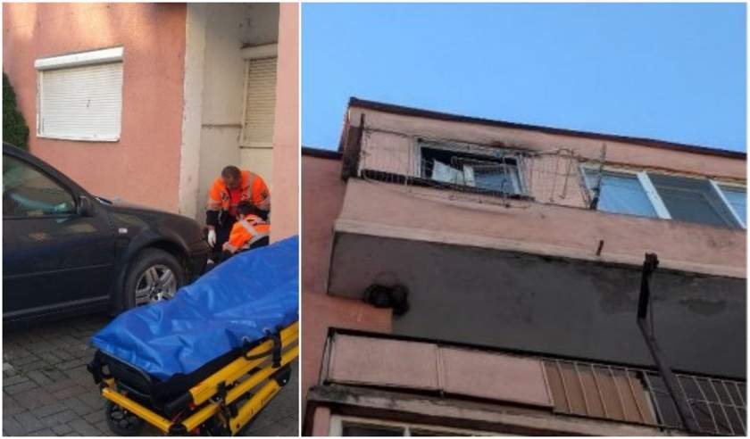 Un bărbat a căzut de la etajul 4, în timp ce ținea o 