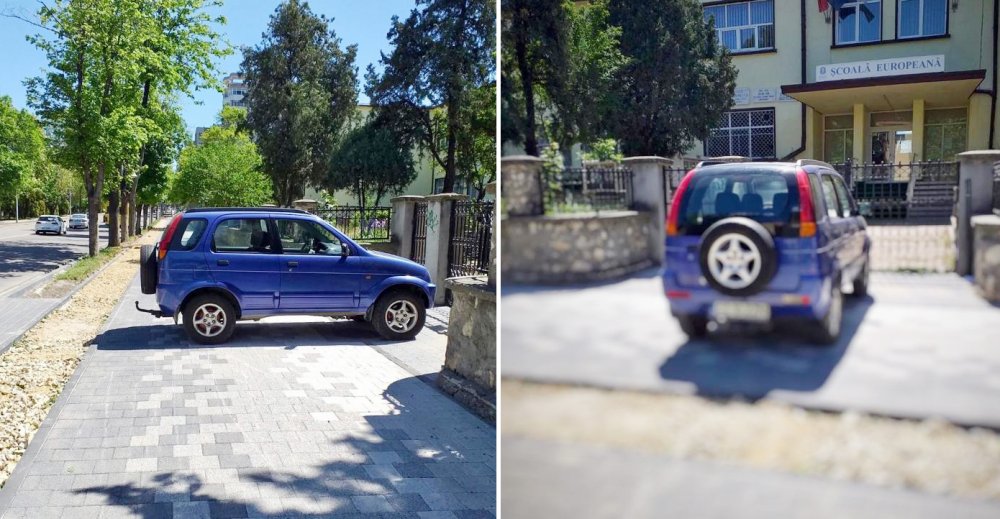 Nesimțire fără limite! Mașină parcată pe trotuarul proaspăt refăcut, la Constanța - masinaparcata-1589446658.jpg