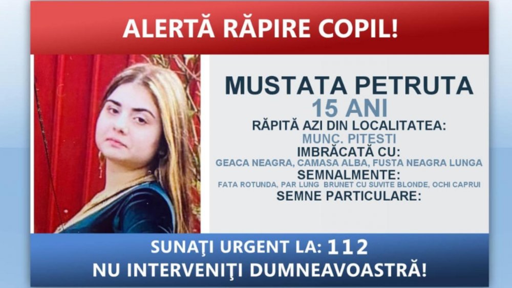 ALERTĂ! O minoră de 15 ani, din Pitești, a fost răpită. Poliția Română face apel la populație - minora-1651163145.jpg