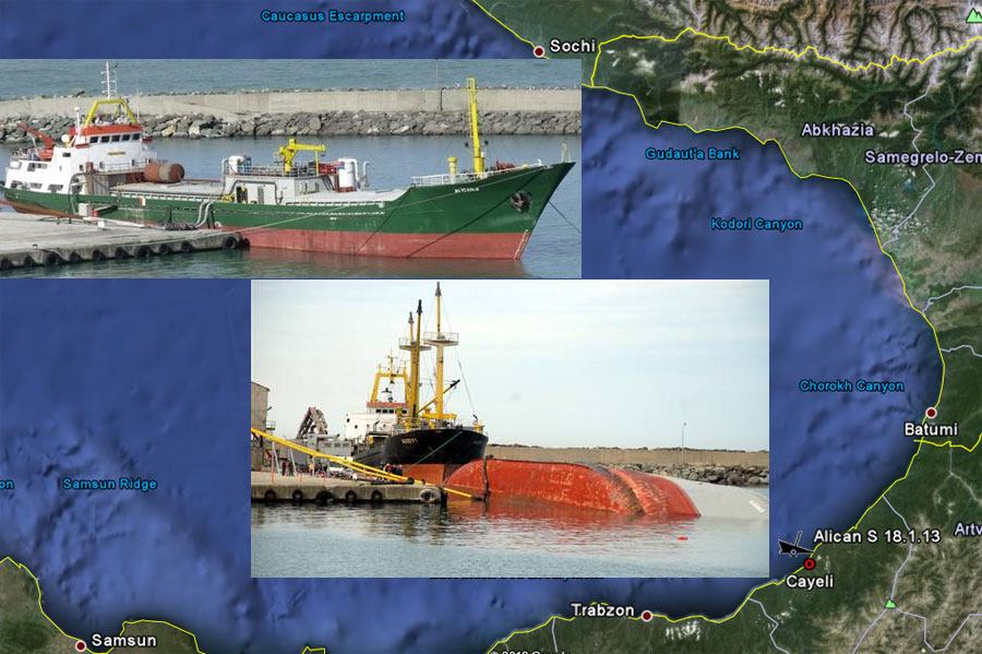 O navă cu ciment s-a răsturnat; un marinar e dat dispărut - navarasturnata-1358526777.jpg