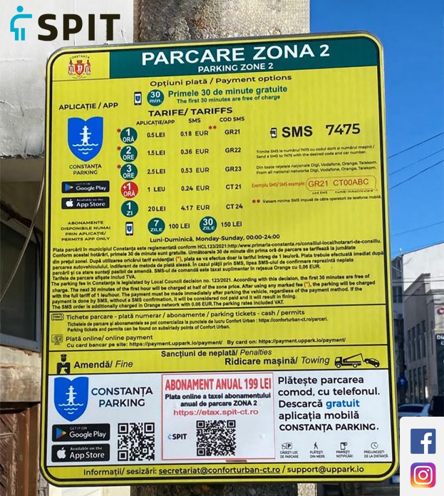 Plata parcării în zona 2 a municipiului Constanţa se poate face şi online - plataparcari-1658656347.jpg