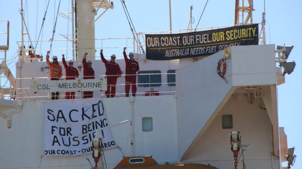 Protest al echipajului australian de pe nava 