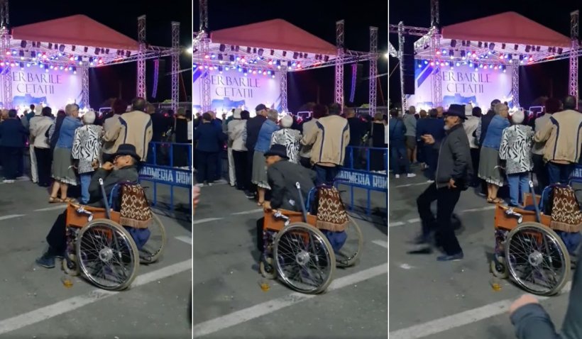 Bărbat în scaun cu rotile, filmat când se ridică şi începe să danseze la Zilele Oraşului Deva - scauncurorile-1631540611.jpg