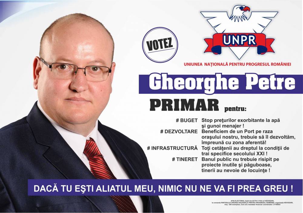 Gheorghe Petre, candidatul UNPR la funcția de primar al orașului Năvodari - unpr-1464160001.jpg