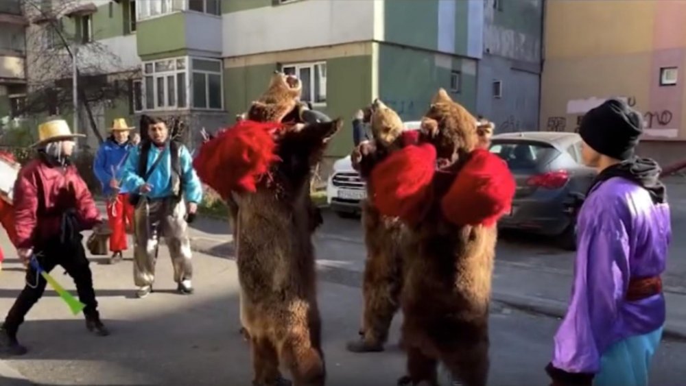 VIDEO: Colindătorii scot românii la ferestre. Un grup din Bacău a pornit într-un tur prin toată țara - urs-1640015425.jpg