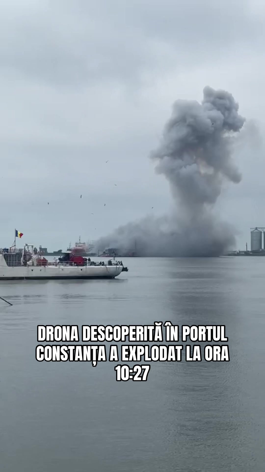 Drona descoperită în portul Constanța a explodat la ora 10.27. „Nu sunt victime în rândul personalului ARSVOM, am evacuat zona“
